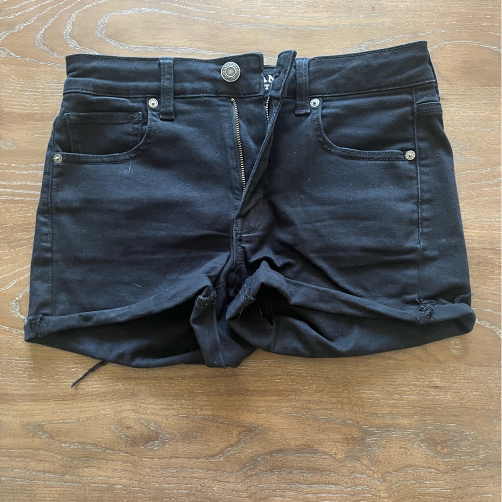 Black jean shorts